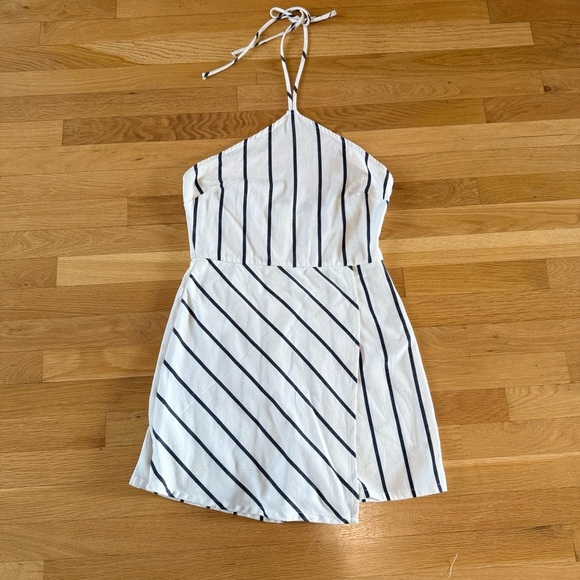 Aqua Bloomingdale's Womens Halter Top Striped Romper size medium size worn once - Picture 5 of 11